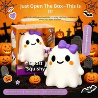 Jouet anti-stress souple et mignon en forme de fantôme d'Halloween, avec nœud violet, mini-jouet fantaisie en TPR pour tous les âges