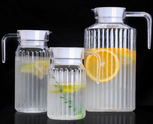 Carafe à eau froide en acrylique, <span class=keywords><strong>pichet</strong></span> à eau en <span class=keywords><strong>plastique</strong></span> transparent avec couvercle pour le stockage au réfrigérateur, thé glacé - Product Image 2