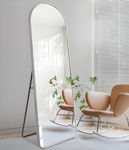 A Contemporary <b>Framed</b> Full-Length 180cm Freestanding <b>Arched</b> Makeup Mirror with Soft LightingLuxurious Dressing Room Essential - Product Image 5