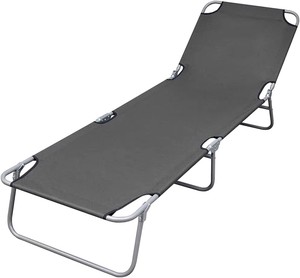 Hangrui High Quality Steel <strong>Tube</strong> Folding Reclining Beach Camping Bed Portable Iron Modern Leisure Outdoor Use Hotels Park 600D - Product Image 5