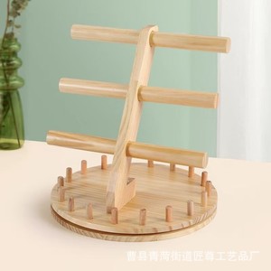 Wooden Jewelry Rack 4 Layers <b>Desktop</b> Storage For Bracelets And Bangles Multi Tier Display Stand - Product Image 2