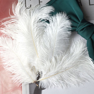 Trois mille plumes écologique 15-80cm grandes plumes d'autruche blanches décoration pour mariage allée Photo accessoires salon - Product Image 6