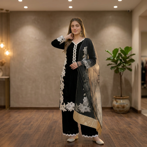 Ensemble de costume palazzo TENNYC Designer Heavy Top - Style fête, toutes saisons, mariage/occasions décontractées - Product Image 1