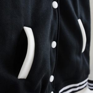 Babyhealthy <b>Men's</b> Varsity <b>Jacket</b> Letter C Black <b>White</b> Skull Print Baseball Bomber Windproof Casual Winter Coat - Product Image 4