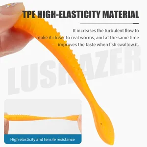 Mồi câu giả mềm LUSHAZER 10 cái/túi, chất liệu nhựa mềm TPE, nổi, 85mm, 2g, dùng cho nước ngọt và nước mặn, câu cá Bass, cá hồi - Product Image 6