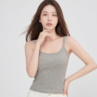 Débardeur Cami Rembourré Femme avec Soutien-Gorge Intégré, Court, Bretelles Fines, en Viscose, Couleur Unie, Coupe Ajustée, Idéal Soirées, Vente en Gros