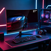 Monitor de PC para Juegos Curvo Ultraancho de 27 Pulgadas, FHD 1080p, 144hz, 240hz, 1ms, Pantalla LED LCD con Luz Anti-azul y Compatible con PS5