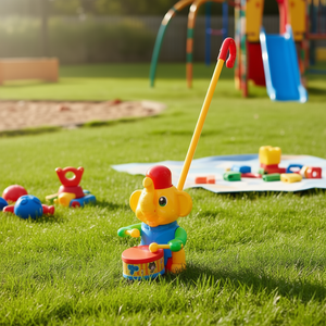 Juguete de Elefante de Plástico para Arrastrar con Tambor, 22 cm, Andador Musical para Niños - Product Image 3