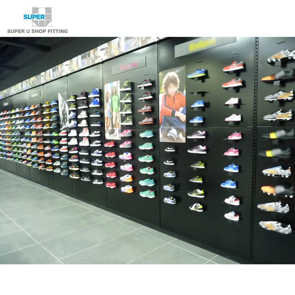 Sepatu Olahraga Fashion Kustom Toko Fitting Dinding Dekorasi Grosir Bespoke Sneaker Tampilan Rak Pasang Dinding