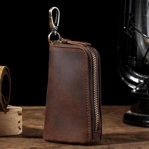 Estuche para Llaves Estilo Cubo de Cuero Crazy Horse Retro Euroamericano Hecho a Mano, Gran Capacidad, Porta Llaves de Coche Genuino con Clip para Cinturón - Product Image 4