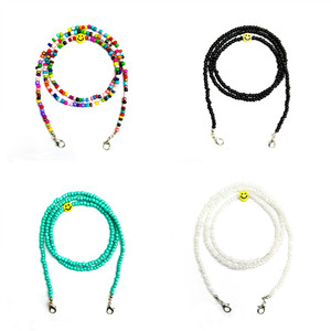 Cadena para Gafas y Mascarillas con Cara Sonriente, Cuentas de Vidrio Coloridas, Unisex, Primavera 2023, Origen Jinhua - Product Image 1