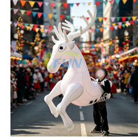 Costume de renne gonflable géant pour défilé de Noël en extérieur, marionnette animale portative pour spectacle de rue et festival