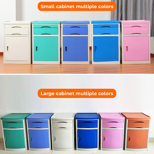 خزانات بلاستيكية زرقاء ABS للعيادة الطبية سرير مستشفى بجانب طاولة أثاث مع أقفال - Product Image 3