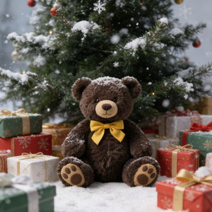 Peluche Ourson avec Nœud Papillon Bebear, Cadeau d'Anniversaire Unisexe, Marron, 100% Polyester, Coton PP Brodé, 11-30cm, En Stock - Product Image 4