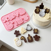 Weihnachtliche Silikon-Schokoladenform Festliche Süßigkeitenform Weihnachtsthema Dessert-Backform für Kuchendekoration