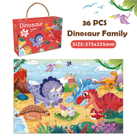 Rompecabezas de mapa de papel de animales de dibujos animados educativos de 36 piezas personalizable divertido juguete de rompecabezas para niños juegos de aprendizaje regalo