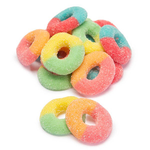 Anillos de goma de <span class=keywords><strong>cereza</strong></span> roja recubiertos de azúcar de alta calidad, dulces y masticables - Product Image 5