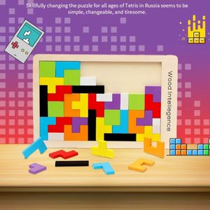 ISapromo Cadeaux Puzzle En Bois Jouet Bébé Montessori Cadeau Éducatif 3D Russe Blocs Jeu Puzzle Tangram Jigsaw Intelligence Jouet - Product Image 6