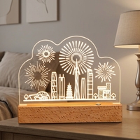 Lampe d'ambiance 3D en acrylique, veilleuse de monument architectural, ornement décoratif souvenir, cadeau créatif pour anniversaire d'entreprise et événements spéciaux
