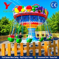 Manège à 16 places pour enfants, type carrousel à balançoires pastèque et chaises volantes, pour parcs d'attractions, mini-fêtes foraines et centres commerciaux