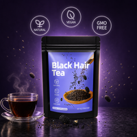 Sachets de thé noir 20 unités au sésame et à la mûre, supplément naturel végétalien à base de plantes, pour une tasse quotidienne, pur et classique