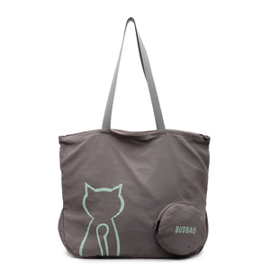 Sac fourre-tout pliable personnalisé pour femme, grande capacité, imprimé chat, sac à bandoulière léger, sacs à main pour étudiants - Product Image 6