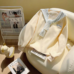 Ensemble de vêtements d'hiver pour femmes de haute qualité, <span class=keywords><strong>sweat</strong></span>-shirt à col rond en jersey anti-rétrécissement et veste deux pièces avec motif de lettres - Product Image 1