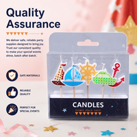 Bougies de gâteau en forme de bateau aux couleurs vives, vente chaude, directement de l'usine, pour décorations de fête d'anniversaire d'enfants sur la plage en été