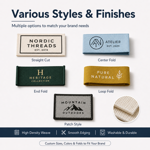 End Fold Woven Garment Label Twill Care Clothing <b>Tag</b> Custom Private Logo Cotton Printed Labels <b>Clothes</b> Etiquetas Personalizadas - Product Image 6