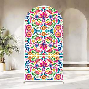 فييستا المكسيكي خلفية قوس مطاط دنة في المخزون <span class=keywords><strong>2</strong></span> جانب Otomi الزهور لسينكو دي مايو حفل زفاف مصنع بالجملة - Product Image 1