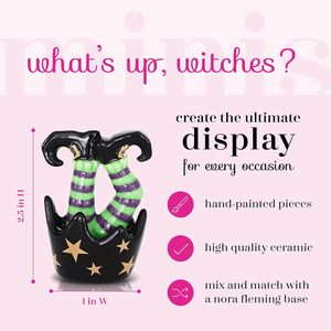 Nora <span class=keywords><strong>Fleming</strong></span> What's Up Witches-Décoration d'Halloween en céramique peinte à la main-Minis d'automne pour la maison et le bureau - Product Image 2