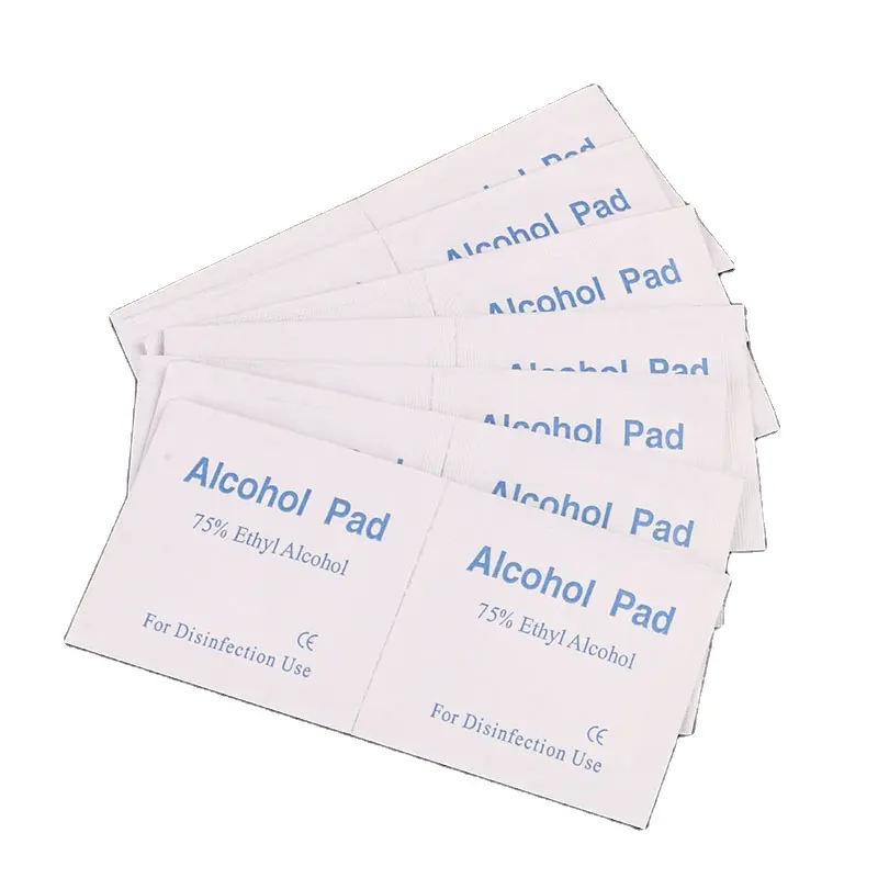 Pad alkohol sekali pakai 75%, tablet tunggal bantalan alkohol 100 disinfektan kulit bersih