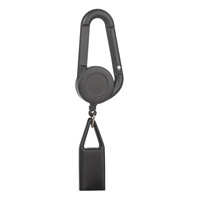 Clip de fixation rectangulaire en PVC+ABS pour porte-briquet portable, avec enrouleur rétractable moderne et logo personnalisable