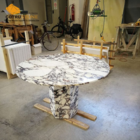 Table ronde blanche en marbre pour alto Calacatta pour meubles de salon modernes