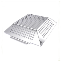 Outils et accessoires de barbecue populaires : Panier de cuisson carré en acier inoxydable avec poignées intégrées pour viande et légumes