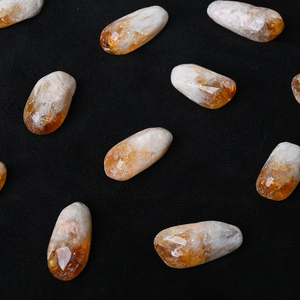 Pierre de guérison en cristal naturel poli en gros, Citrine du Brésil, pierre roulée en forme de dent - Product Image 5