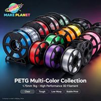 Filament d'imprimante 3D MakePlanet PETG 1,75 mm 1 kg/2,2 lb Matériau 100 % vierge Certifié ROHS FDM 220°C Fabriqué en Chine Divers coloris
