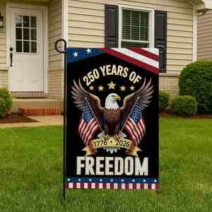 ธงสามเหลี่ยมพิมพ์ลายดิจิตอลผ้าโพลีเอสเตอร์กันน้ำ ขนาด 12x18 นิ้ว พิมพ์สองด้าน สำหรับงานวันเกิดครบรอบ 250 ปี ราคาถูก ขายดีในอเมซอน - Product Image 5