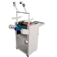 Laminateur manuel chaud/froid pour marquage à chaud/transfer thermique, format A4/A5/A6, avec alimentation par courroie chauffante, rembobineur et découpe double face