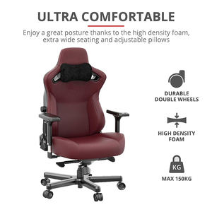 <span class=keywords><strong>Kaiser</strong></span> 3 de cuero negro y rojo para coche de la mejor calidad, sillas para juegos de ordenador de PC para adultos, silla de ordenador de oficina grande y alta para juegos en casa - Product Image 4