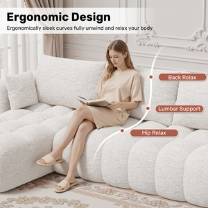 Canapé d'angle modulable en chenille moderne, sans assemblage, avec base antidérapante, canapé ergonomique effet nuage pour salon - Product Image 4
