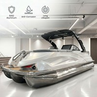 Bateau ponton de luxe Kinocean 2027, bateau ponton sportif pour 12 personnes, bateau de croisière familial en aluminium avec arche sportive électrique à vendre