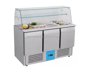 Havalandırmalı soğutma gıda hazırlama worktable buzdolabı salata/sandviç/pizza sayacı soğutucu hazırlık masası kapağı