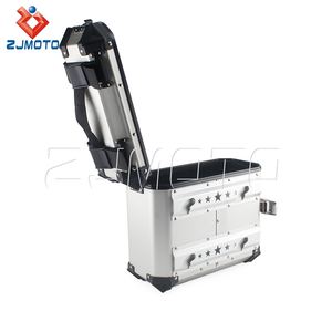 Coffre-fort métallique de moto argent avec boîte de rangement, Kit de montage à dégagement rapide <span class=keywords><strong>pour</strong></span> Honda, Suzuki, Yamaha, Kawasaki et <span class=keywords><strong>BMW</strong></span>, 36l - Product Image 3