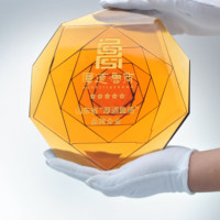 Trophée en cristal personnalisé, plaque commémorative avec logo gravé UV/laser pour cadeau d'entreprise, fabrication sur mesure
