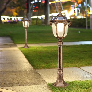 Solar Powered Bronze Lawn <b>Light</b> <b>LED</b> IP65 Water-Resistant 5000K Daylight Bamboo Shade Garden Lamp with <b>Motion</b> <b>Sensor</b> and CRI 90 - Product Image 1