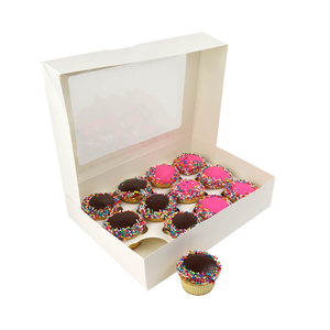 Bán buôn tùy chỉnh giấy kraft trắng bánh Bánh hộp tráng miệng ủng hộ đám cưới <span class=keywords><strong>cupcake</strong></span> bao bì hộp bánh với số lượng lớn - Product Image 2