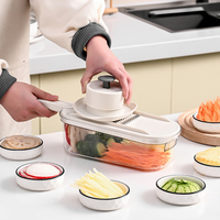 Keukenaccessoires Multifunctionele roestvrijstalen groentesnijder aardappelrasp huishoudelijke schil- en snijmachine