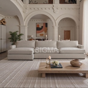 Nouveau design – Ensemble de meubles modulaires en forme de L pour salon – Canapé sectionnel de luxe en tissu pour la maison - Product Image 3