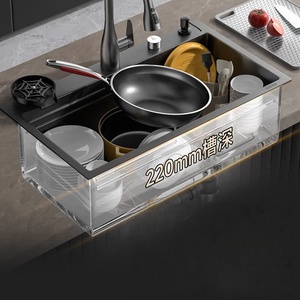 Kitchen sink 304 stainless steel wash basin large single sink sink volcanic pattern integrated wash basin - Product Image 4